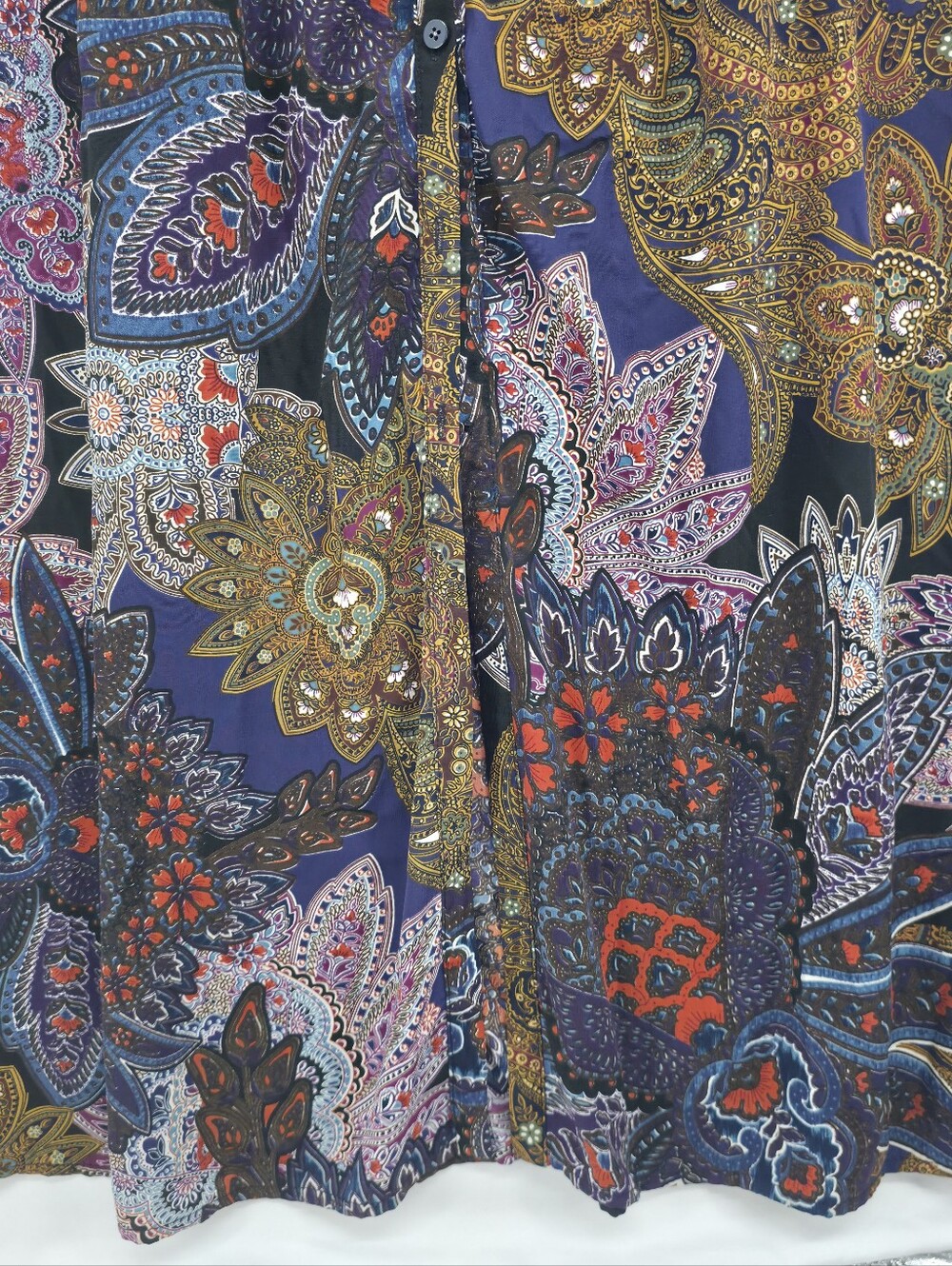 Anthropologie Vanessa Virginia Paisley Maxi Skirt Boho Button Front Slit Medium - Picture 8 of 16